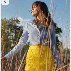 Yellow Denim Mini Skirt